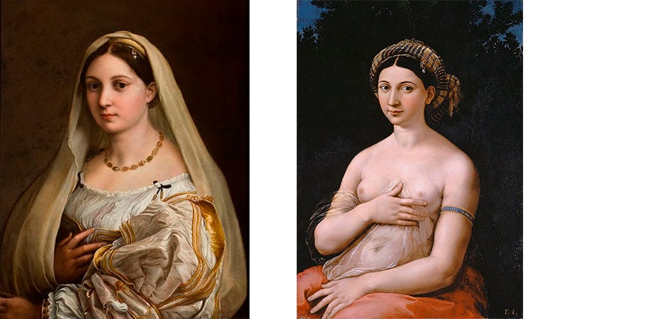 la velata e la fornarina raffaello sanzio