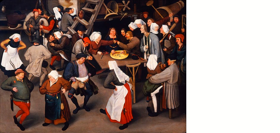 festa di nozze in una casa contadina brueghel