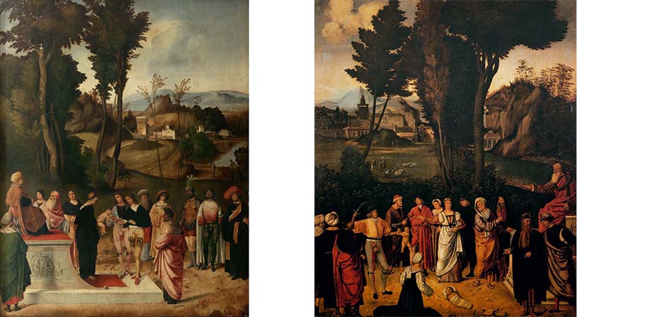 mose sottoposto alla prova del fuoco giudizio di salomone giorgione